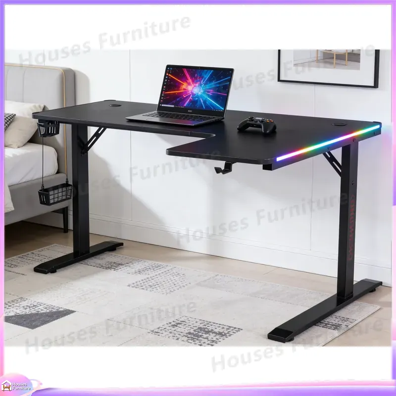 L Shaped Desk Setup - Mesa de Jogos Grande de 160cm