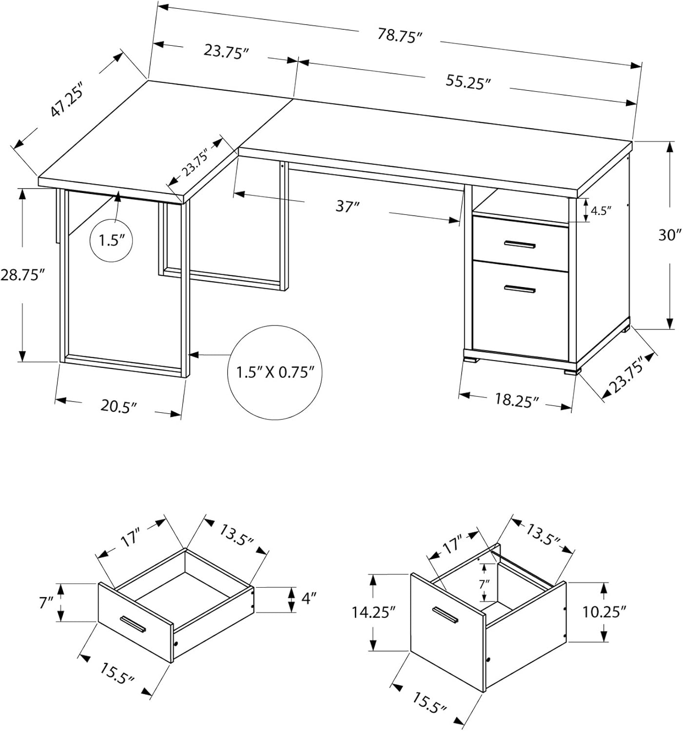 Mesa de Computador I 7257, Esc - L Shaped Desk Setup avaliação e preço